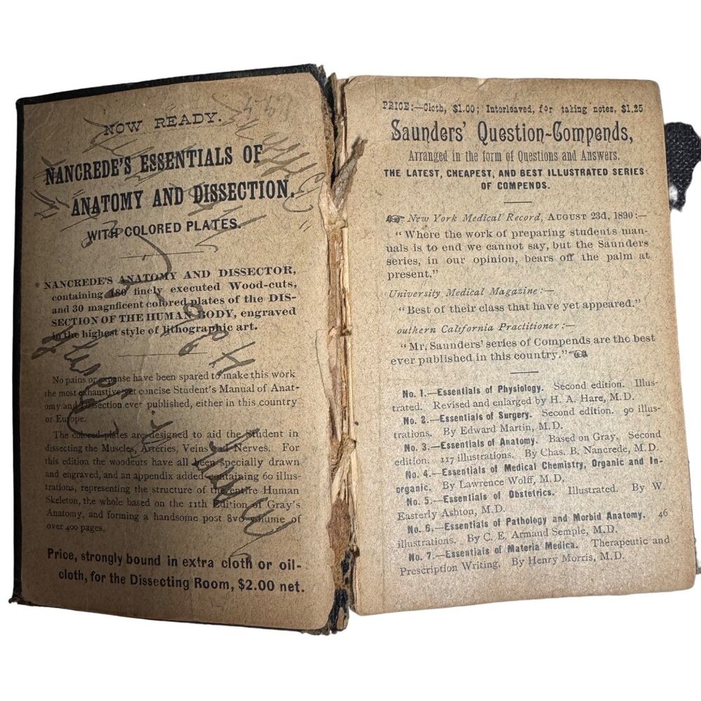Saunders' Pocket Medical Lexicon John M. Keating M.D. 1890 W.B. Saunders Leather - Picture 13 of 16